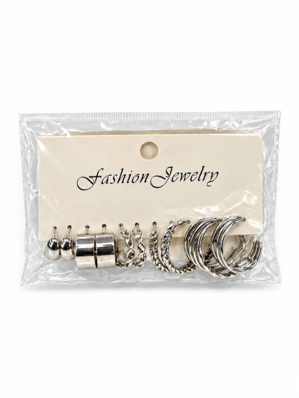 NWT Silver Tone Hoop Earrings Multi-Pair Set Fashion Jewelry
